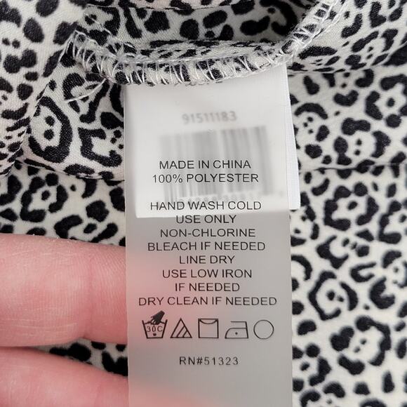 Vince Camuto Animal Print Button Down Long Sleeve Blouse - Picture 7 of 7